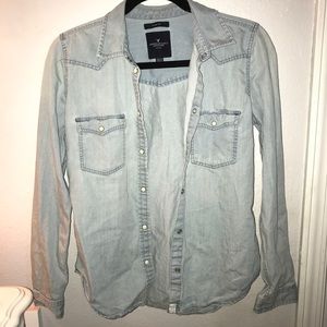 button down jean shirt